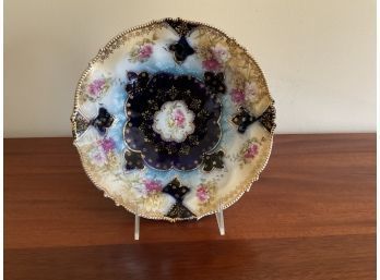 Beautiful Blue With Gold Edges Vintage Bowl