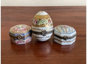 Trio Of Limoges France Pill Boxes