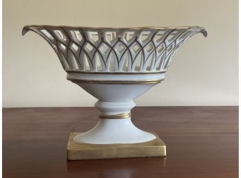 Vintage 1960s Reticulated Lattice Footed Bowl