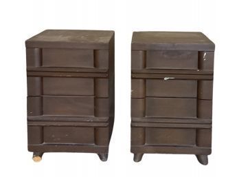Pair Of Wood Side Tables End Tables
