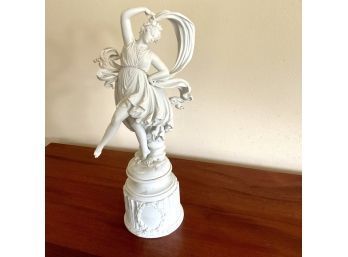 Vintage Parian Neo-Classical Dancing Lady Sculpture