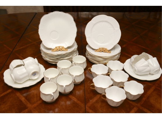 Bone China Shelly England Luncheon Plates And Cups