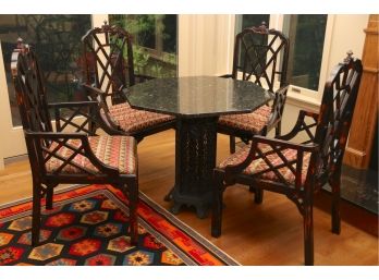 Cast Iron Stove Base Table With 4 Chairs
