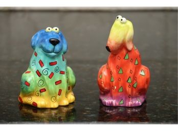 Fun Pair Of Floppy Dog Salt And Pepper Shakers