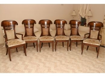 Spectacular Set Of Italian High Back Mahogany Dining Chairs