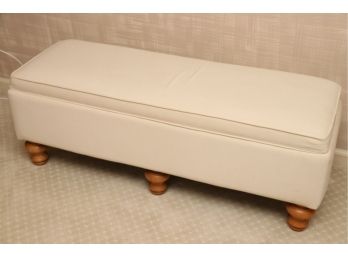 White Linen Bench