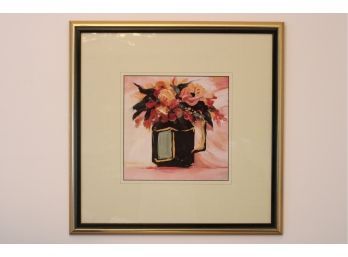 Harold C. Kimball Black Flower Pot Framed