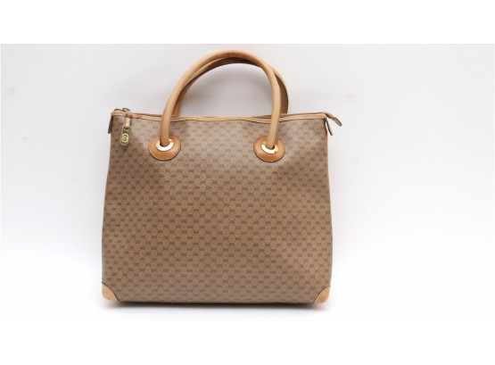 Gucci Gold Vintage Micro GG Tote Bag Retail $1400