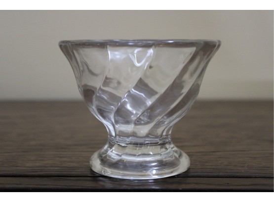 Wavy Glass Footed Bowl
