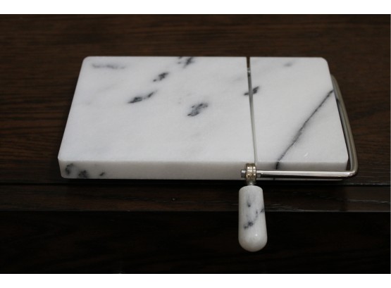 White Marble Cheese Board And Slicer
