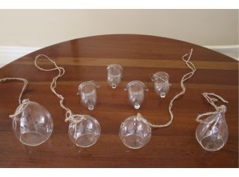 Set Of Hanging Glass Candle Holders