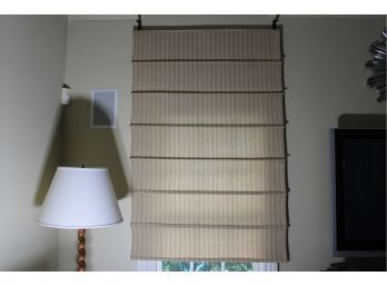 Pair Of Beige Windows Shades (curtains And Rod Not Included)