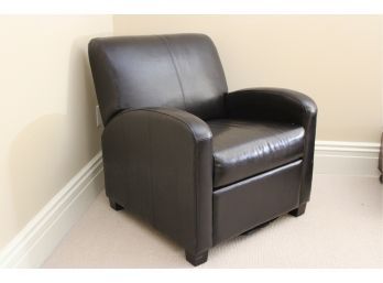 Pottery Barn Brown Leather Reclining Club Chair