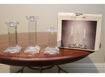Trio Of Royal Limited Crystal Candle Holders