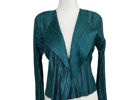 Pleats Please Issey Miyake Emerald Green Cardigan New With Tags