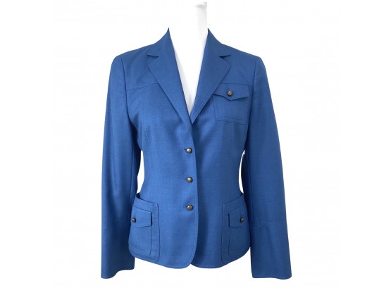 AKRIS Blue Cashmere Summer Jacket Size 10