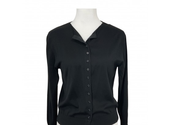 Zara Knit Black Cardigan Sweater Size L New With Tags
