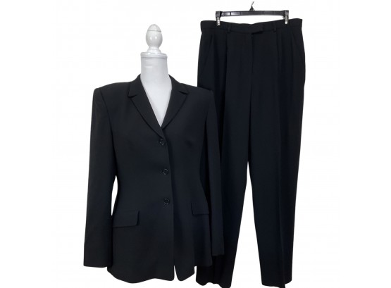 Calvin Klein Wool Black Jacket & Pants Suit Size 12