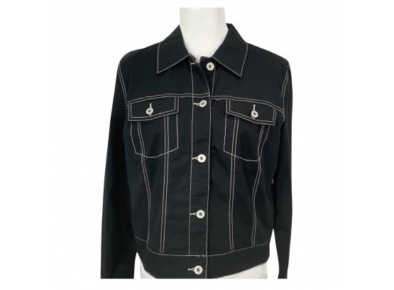GAP Black Cotton Stretch Jacket Size L