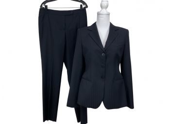 Giorgio Armani Borgo Spa 21 Blue Striped Jacket & Pants Suit Size 44 EU/ 8 US