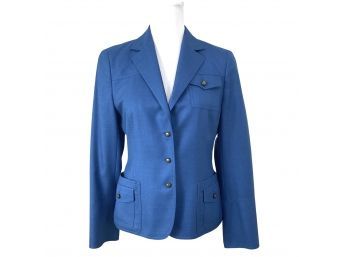 AKRIS Blue Cashmere Summer Jacket Size 10