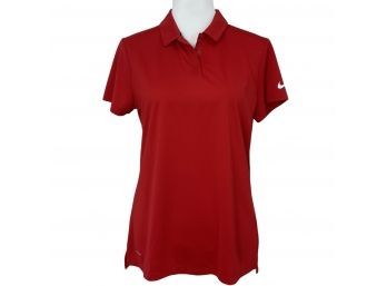 Nike Red Golf Dri-Fit Golf Polo Shirt Size L New With Tags