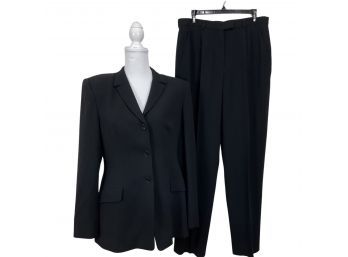 Calvin Klein Wool Black Jacket & Pants Suit Size 12