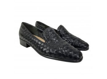 Bandolino Black Woven Leather Loafers Size 10