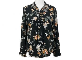 The Koopies Butterfly Silk Lace-up Blouse