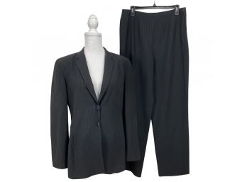 Giorgio Armani Vestimenta Spa Charcoal Striped Pants Suit Size 46