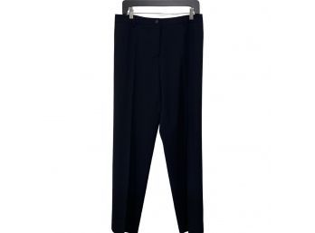 Giorgio Armani Dark Navy Blue / Black Striped 100 Lana Trousers