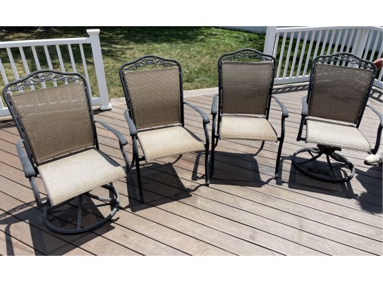 Set Of 4 Agio Patio Chairs Including 2 Swivel Chairs