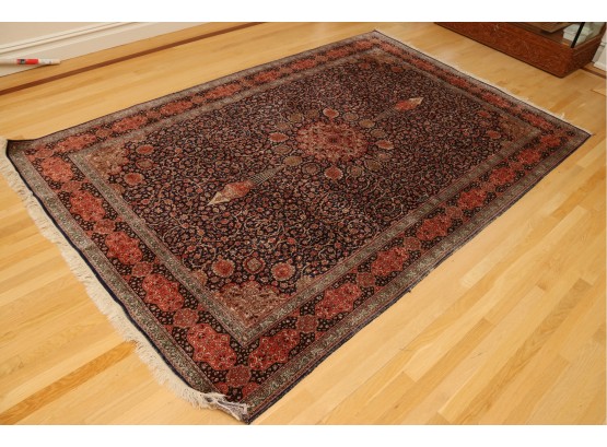 Persian Hand Knotted Kashmir Silk Carpet