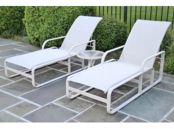 Brown Jordan Lounge Chairs With Side Table