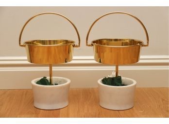 Golden Brass & Marble Balti Vases Retail $175 Each