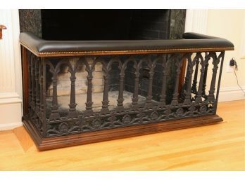 Mahogany And Wrought Iron Traditional Fireplace Curb