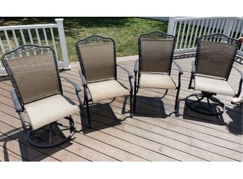 Set Of 4 Agio Patio Chairs Including 2 Swivel Chairs