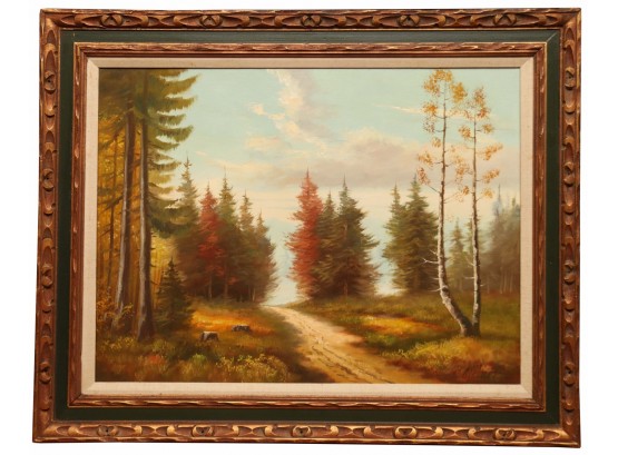 Landscape Oil On Canvas Signed