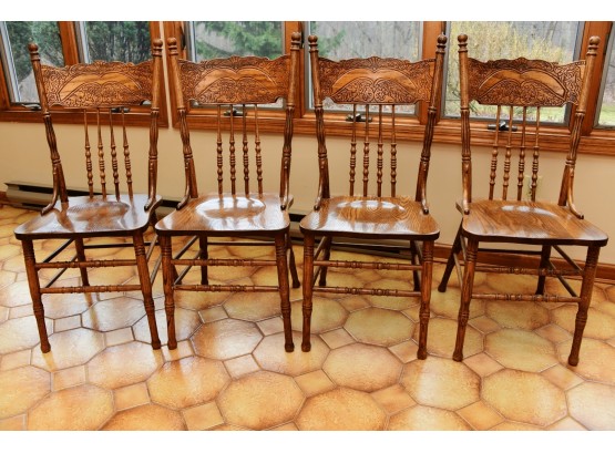 Press Back Oak Dining Chairs