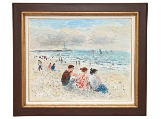 Figures Seated On The Beach By Jean Jacques Rene