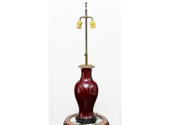 Chinese Oxblood Porcelain Lamp