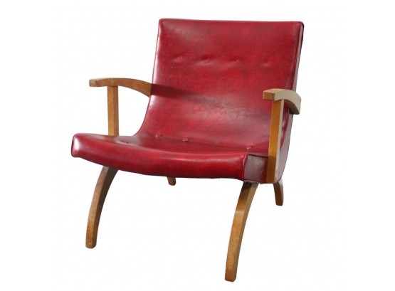 Mid Century Modern Red  Arm Chair