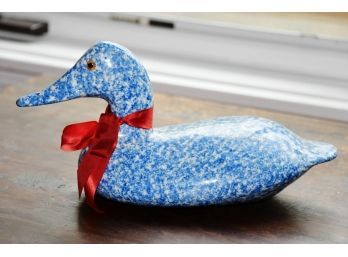 Blue And White Ceramic Decorative Duck