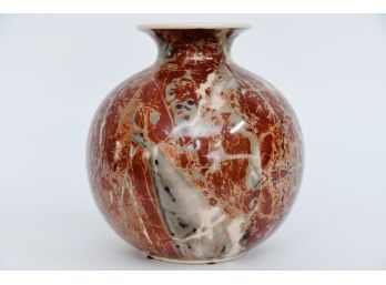 Spherical Marble Look Vase By Bellini Made In Italy