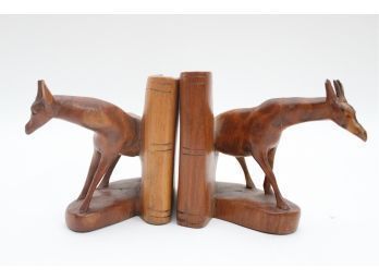 Pair Of Wooden Animal Bookends