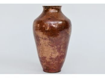 Hammered Clear Finished Metallic Glazed Vase
