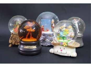 Set Of Five Musical Water Globes