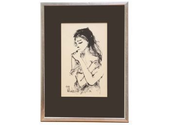 Sketch Of Nude Woman Signed