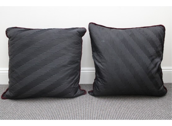 Pair Of Black Striped Throw Pillows