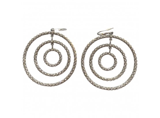 Three Ring Rhinestone Earrings